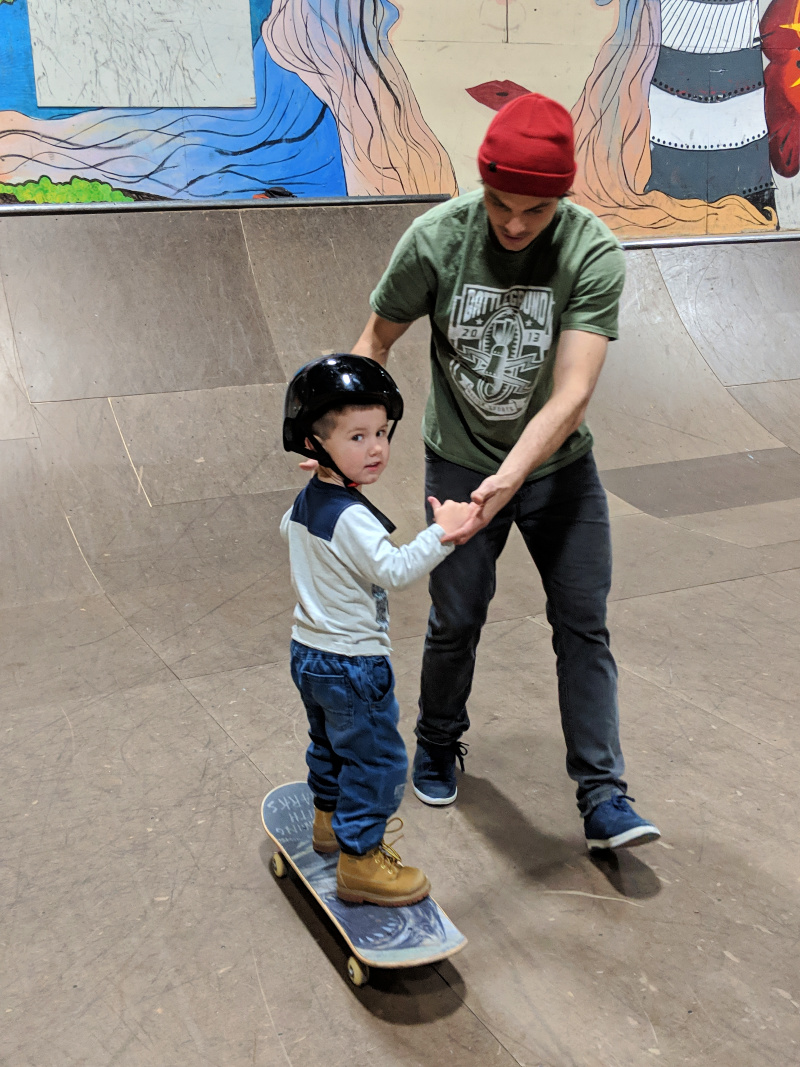 Skateboard lesson!